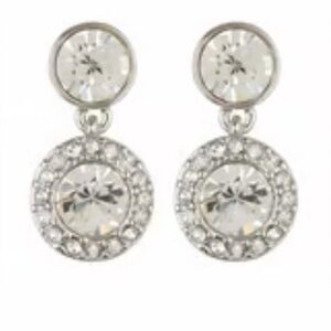 VtG Givenchy Pave Crystal Double Round Drop Earrings
